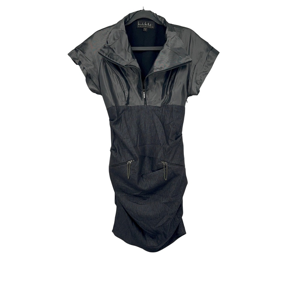 Nicole‎ Miller Collection Dress Mini Gray Cocktail Party Career Size 4